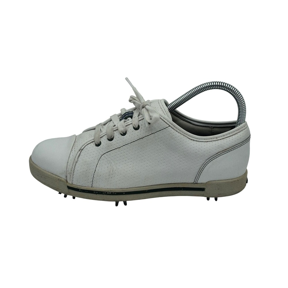 FootJoy Golf Shoes Mens‎ 7.5M White Leather EComfort Cleats Softspikes 98749